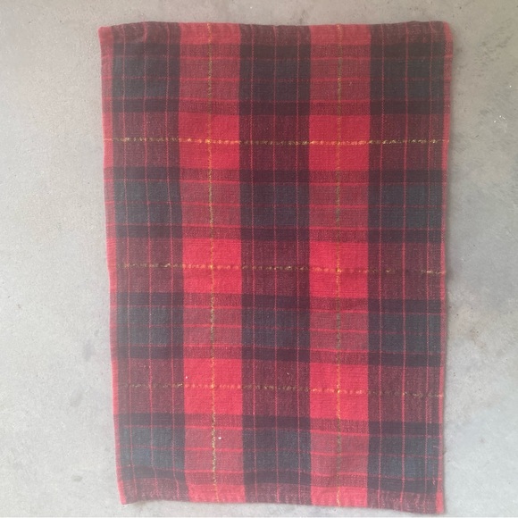 Tartan plaid with gold metallic lumberjack fabric placemat or small runner - Picture 2 of 5
